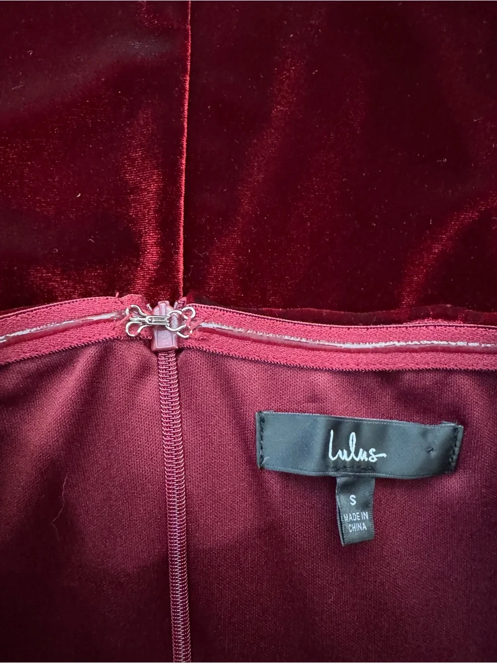 Lulus Glamorous Celebrations Wine Velvet Strapless Tulip Midi Dress S - Picture 8 of 10